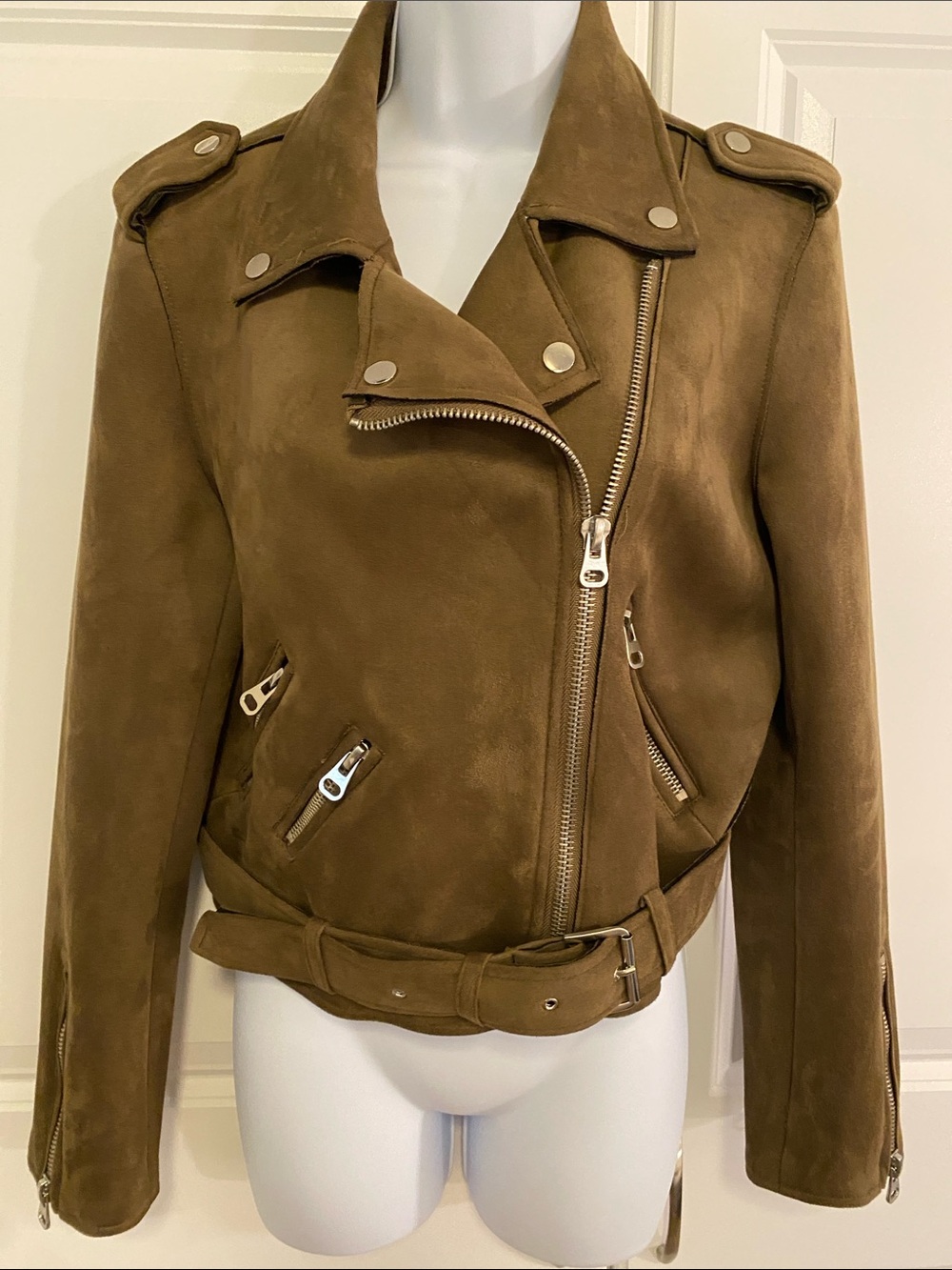 Dex Brown MicroSuede Moto Jacket